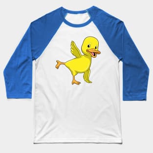 Duck at Yoga Stretching exercise Baseball T-Shirt
